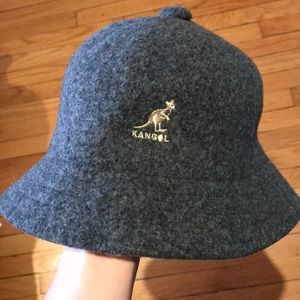 Grey Kangol bucket hat 100% wool